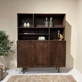 Wandkast hardhout donkerbruin 135cm