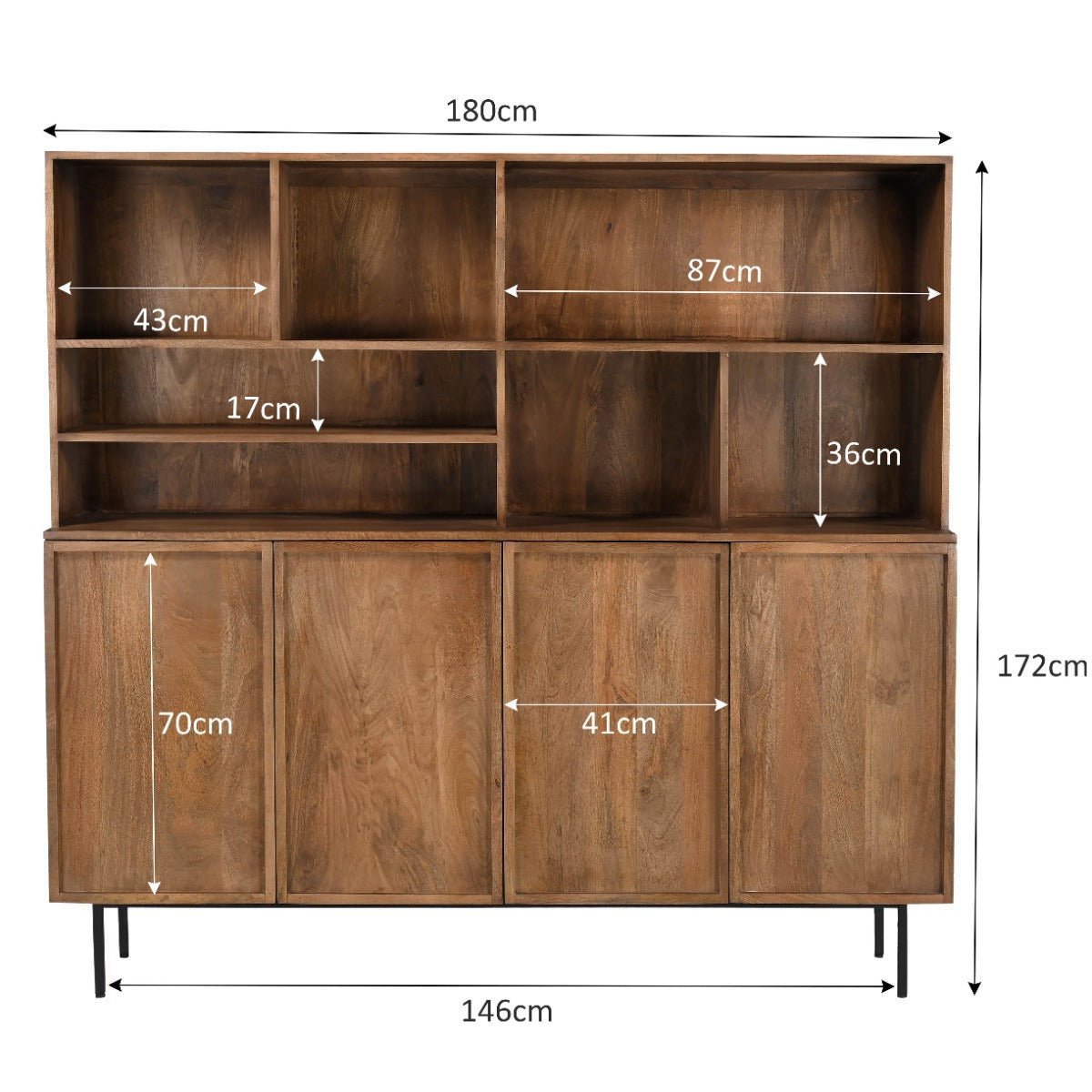 Houten wandkast 180cm