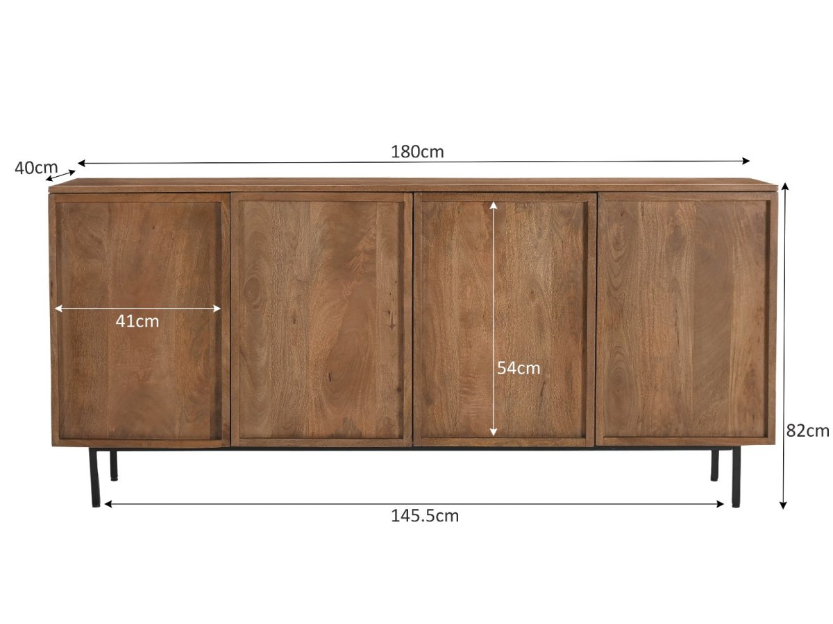 Mangohouten dressoir 180cm