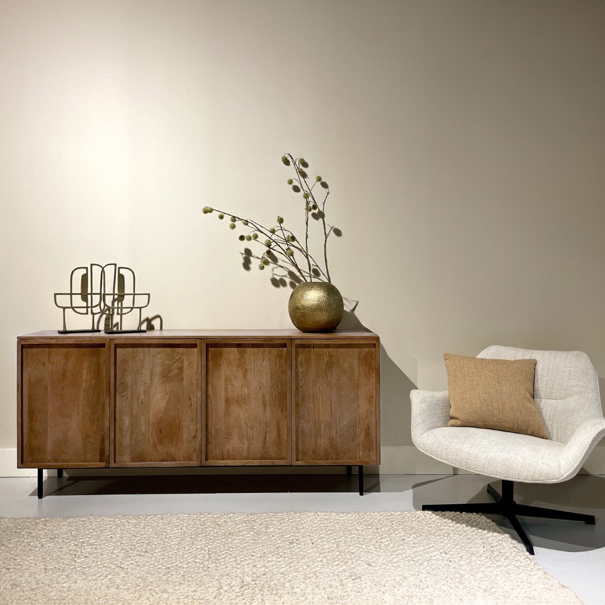 Mangohouten dressoir 180cm