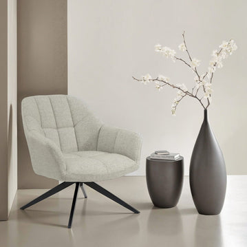 Fauteuil grijs met zwart onderstel