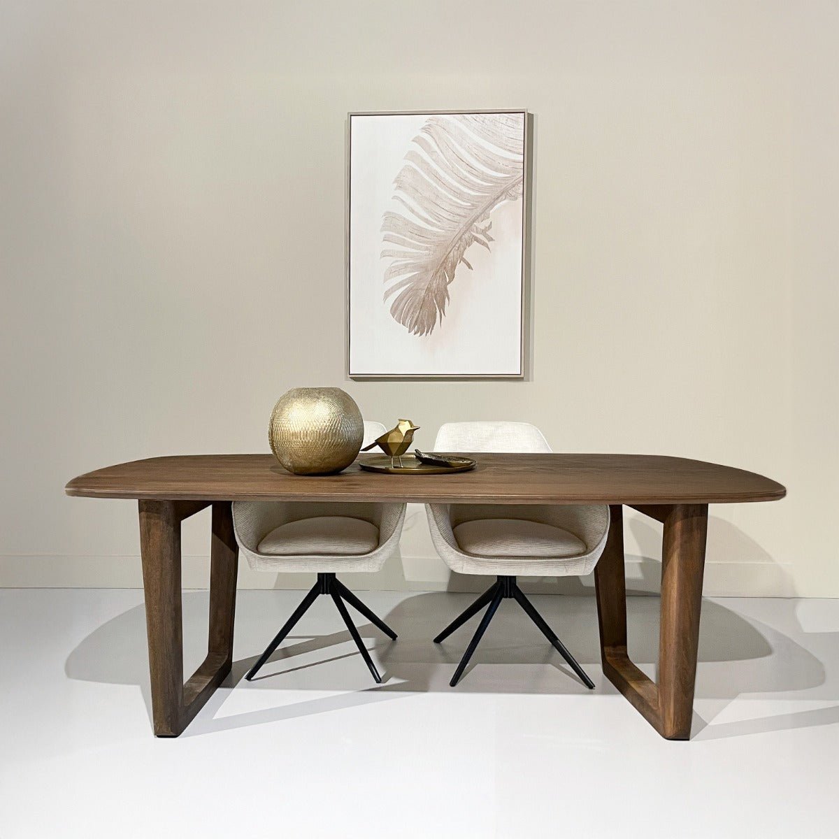 Mangohouten eettafel rechthoekig 200cm