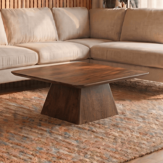 Mangohouten Salontafel Nova Vierkant 80x80 cm Donkerbruin Mahom