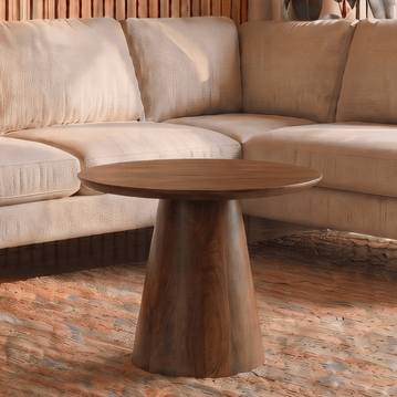 Mangohouten Salontafel Nova Rond 60 cm Donkerbruin Mahom