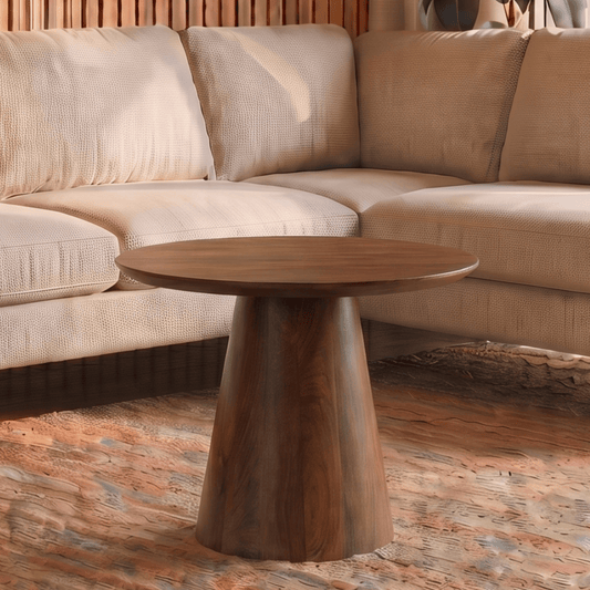 Mangohouten Salontafel Nova Rond 60 cm Donkerbruin Mahom