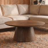 Mangohouten Salontafel Nova Rond 80 cm Donkerbruin Mahom