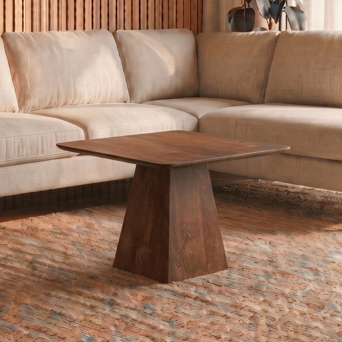 Mangohouten Salontafel Nova Vierkant 60x60 cm Donkerbruin Mahom
