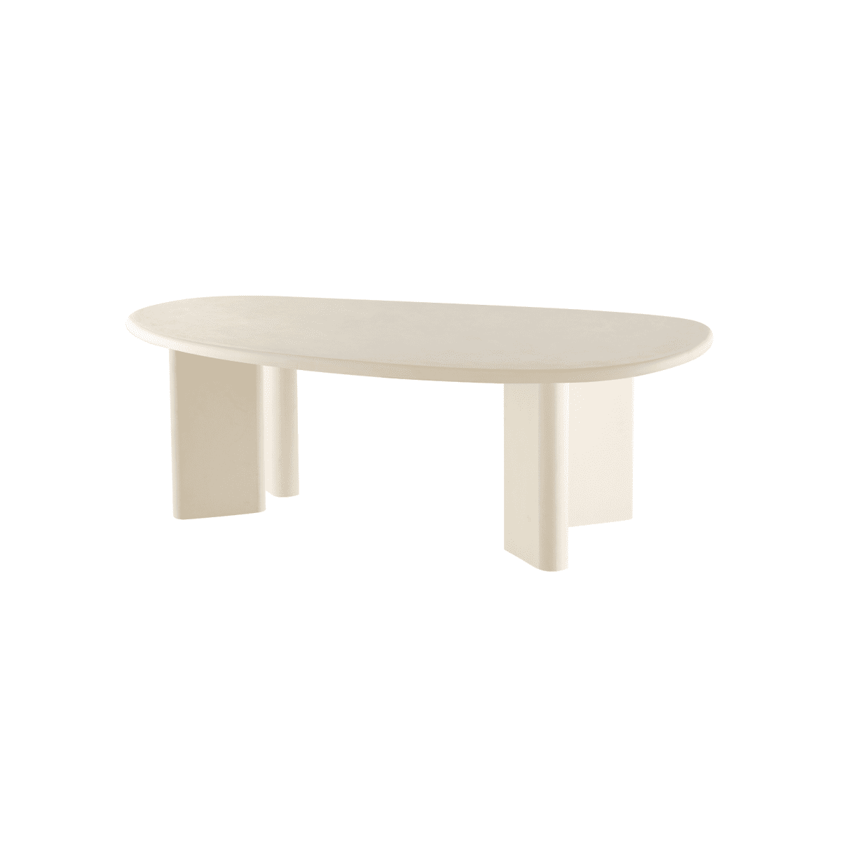 Organische beige salontafel van microcement
