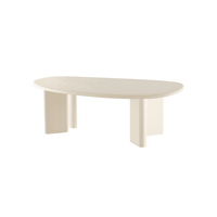 Salontafel Organisch Savannah Microcement Paneelpoot 120 cm Beige Mahom