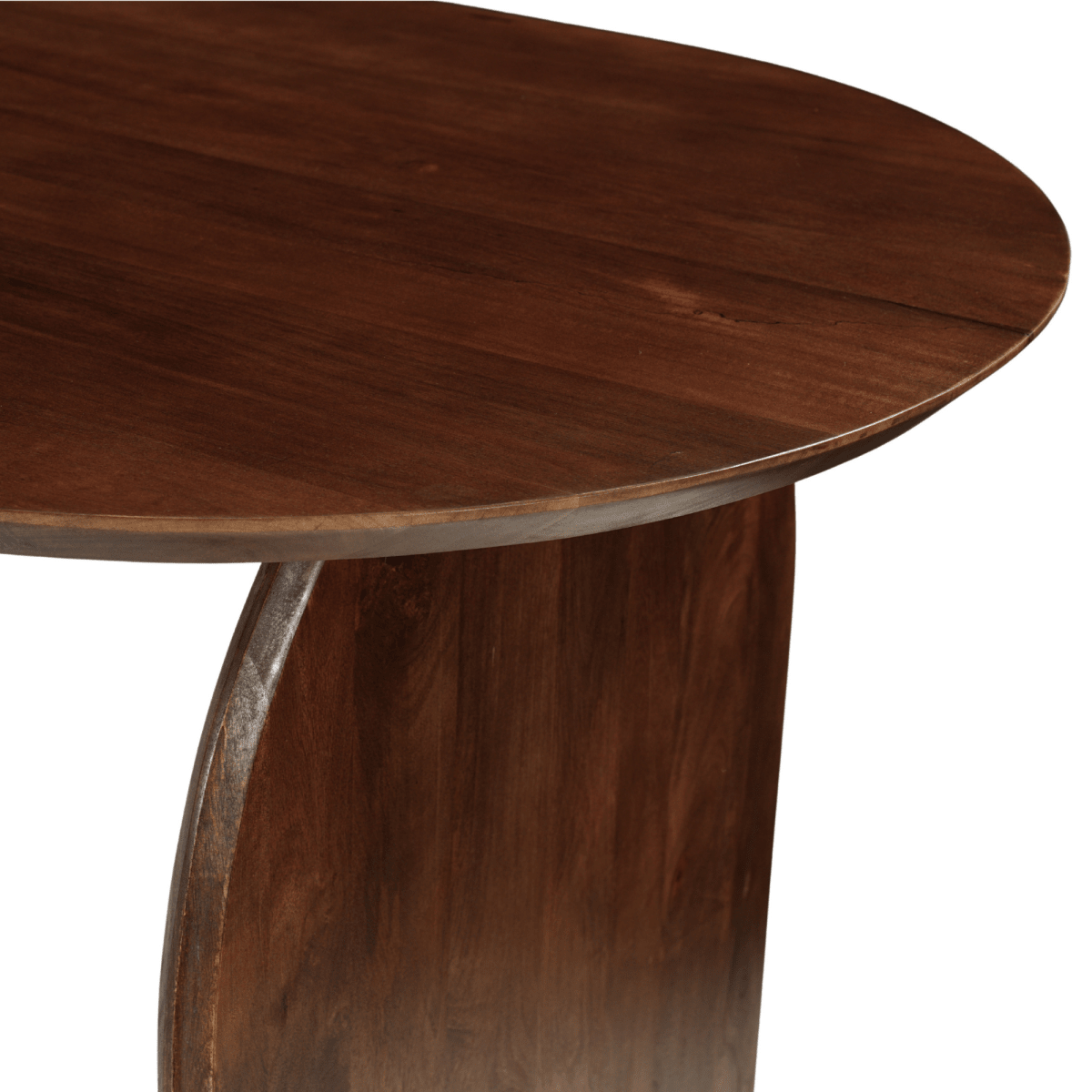 Donkerbruine ovale eettafel van mangohout
