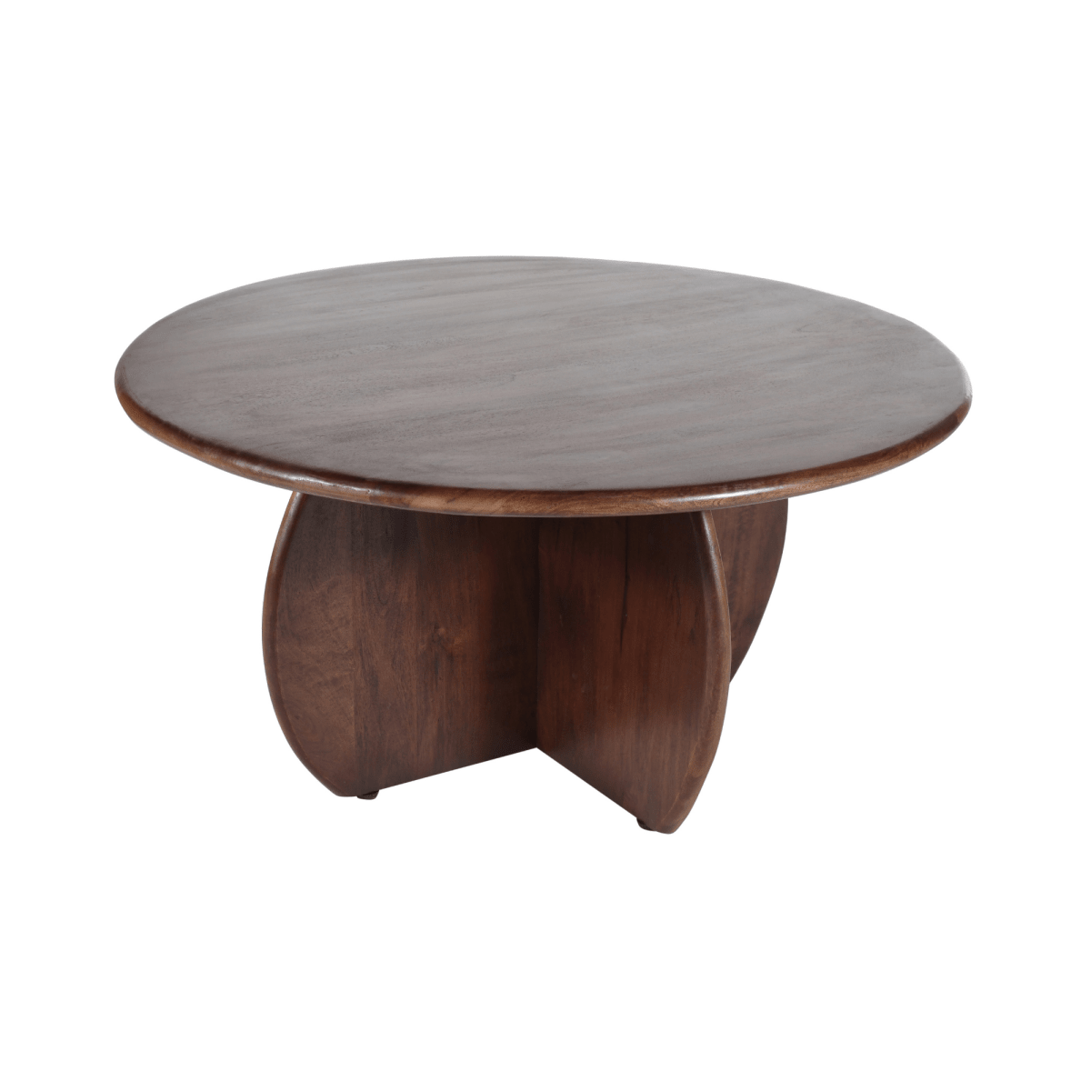 Donkerbruine ronde salontafel van mangohout
