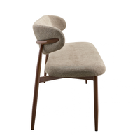 Eetkamerbank Japandi Kio 200 cm Taupe met walnoot onderstel Mahom
