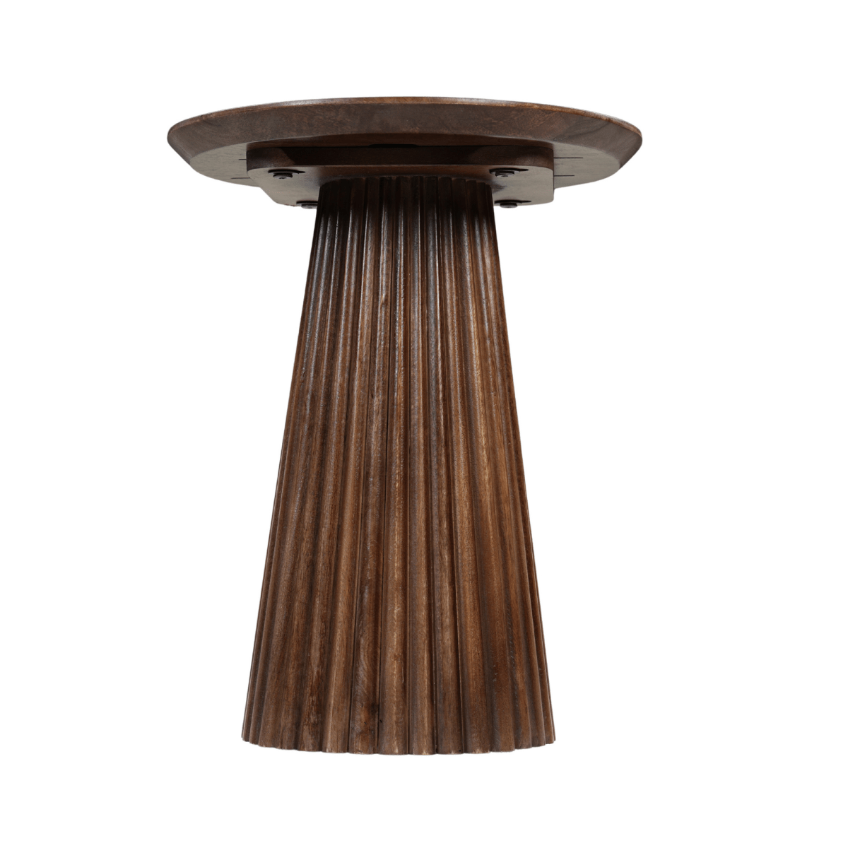Donkerbruine ronde salontafel van mangohout