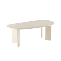 Eettafel Organisch Savannah Microcement Paneelpoot 210 cm Beige Mahom