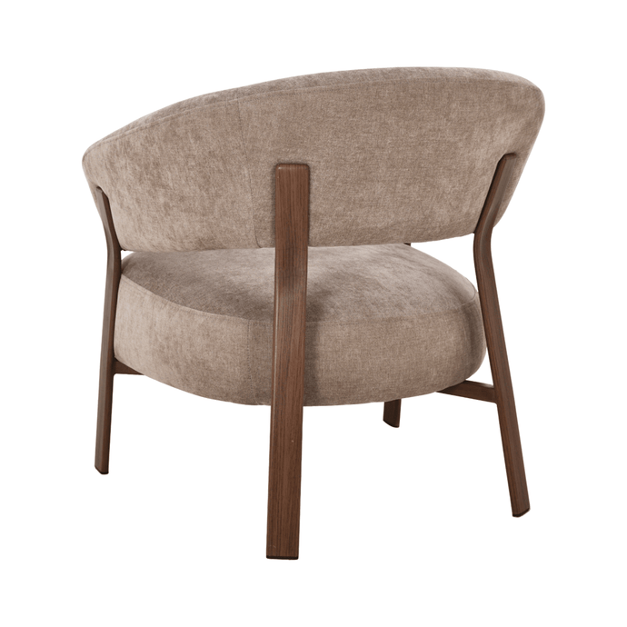 Fauteuil Japandi Nobu Taupe met walnoot onderstel Mahom