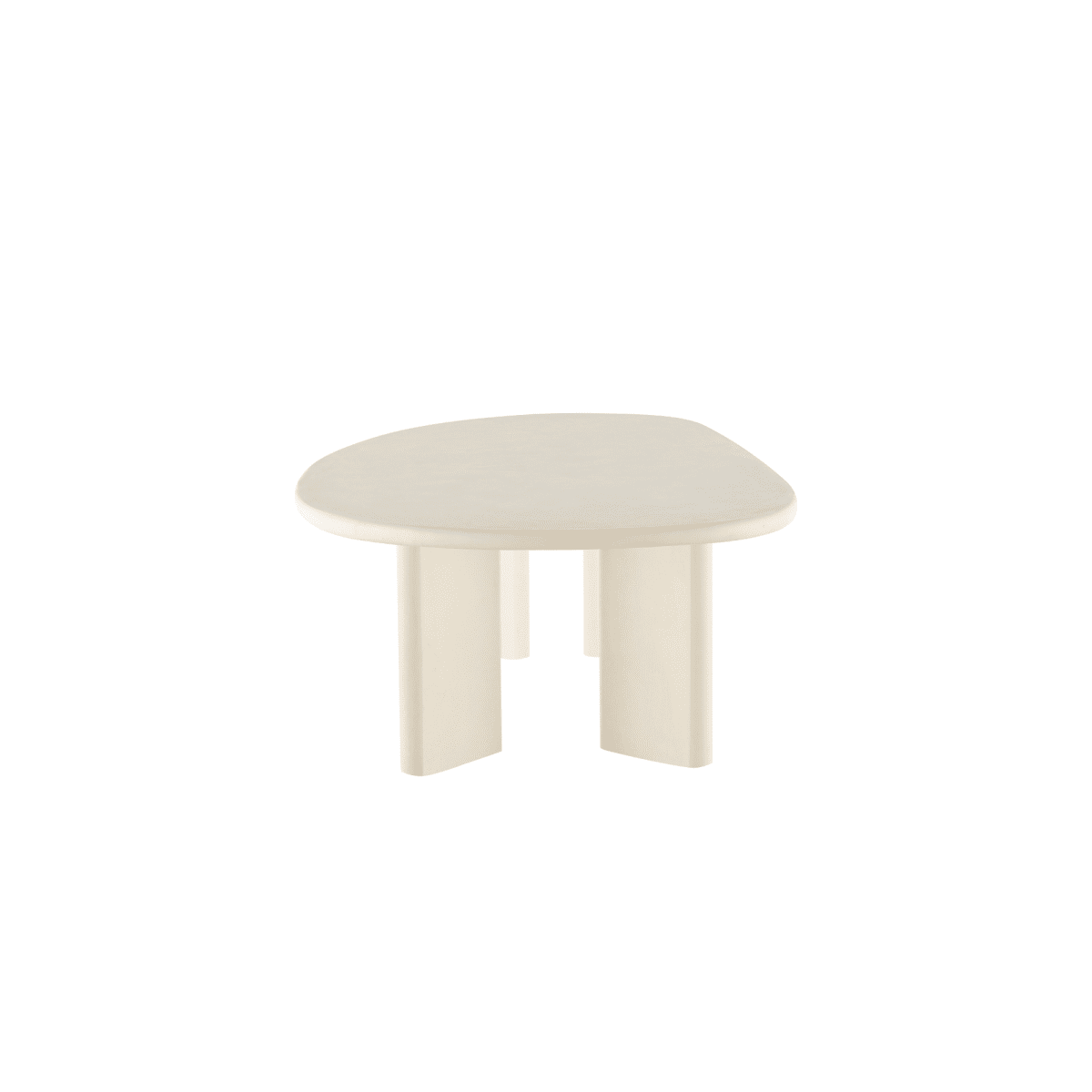Organische beige salontafel van microcement