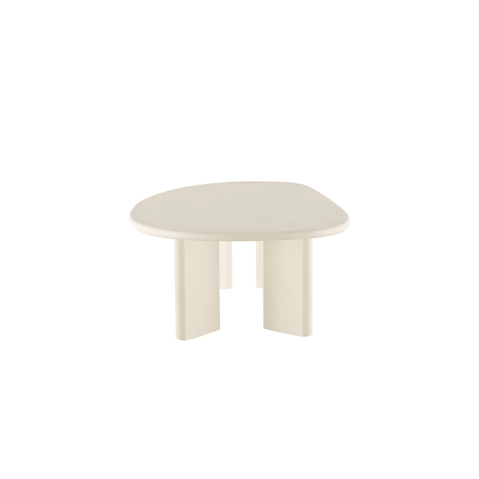 Salontafel Organisch Savannah Microcement Paneelpoot 120 cm Beige Mahom