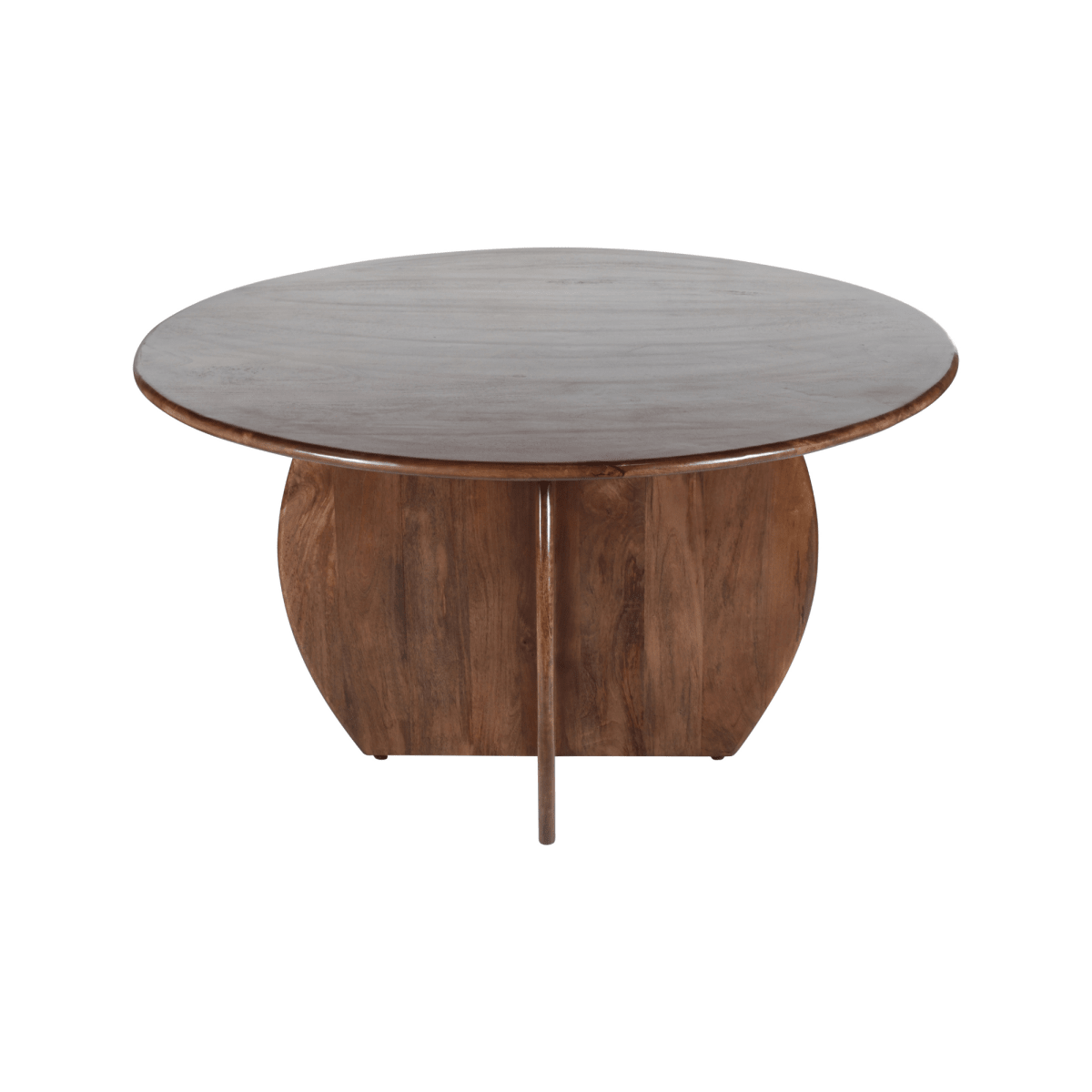 Donkerbruine ronde eettafel van mangohout