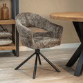 Taupe eetkamerstoel met zwart onderstel