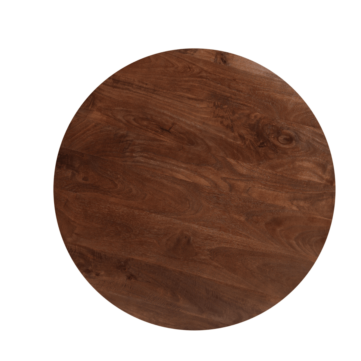 Donkerbruine ronde salontafel van mangohout