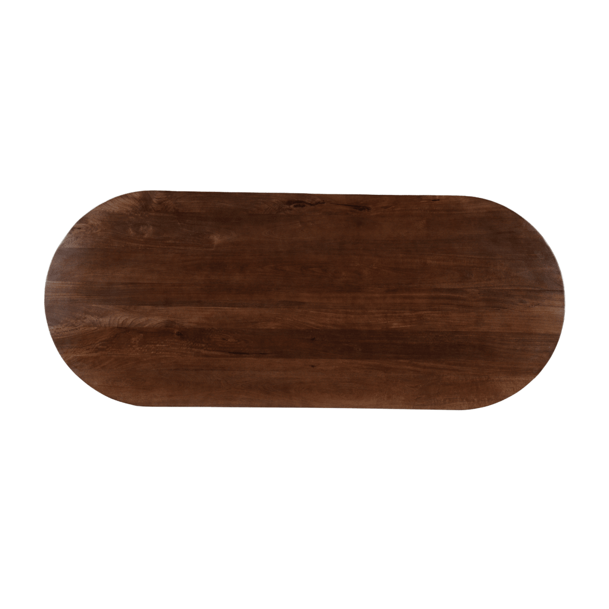 Donkerbruine ovale eettafel van mangohout