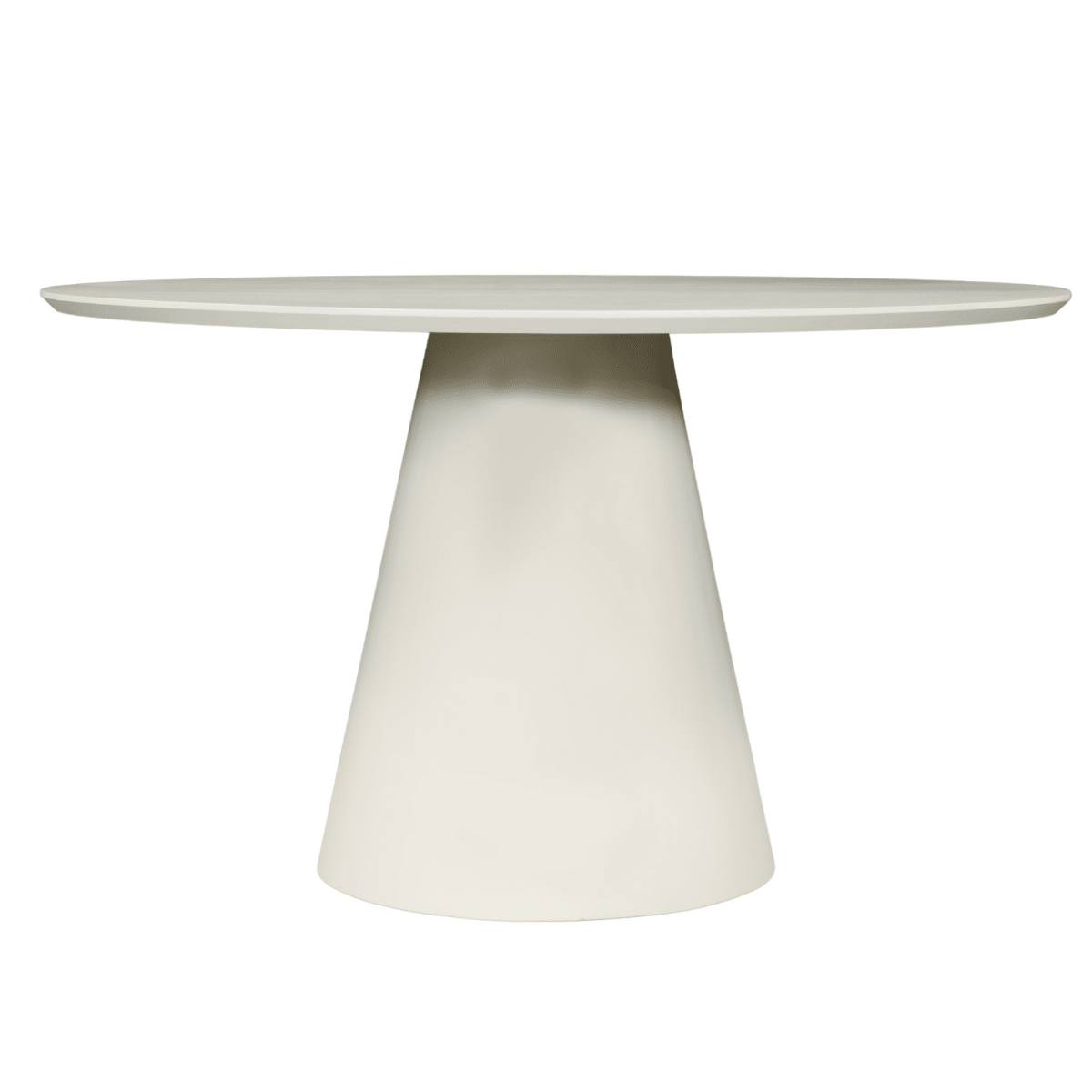 Ronde witte eettafel van mangohout