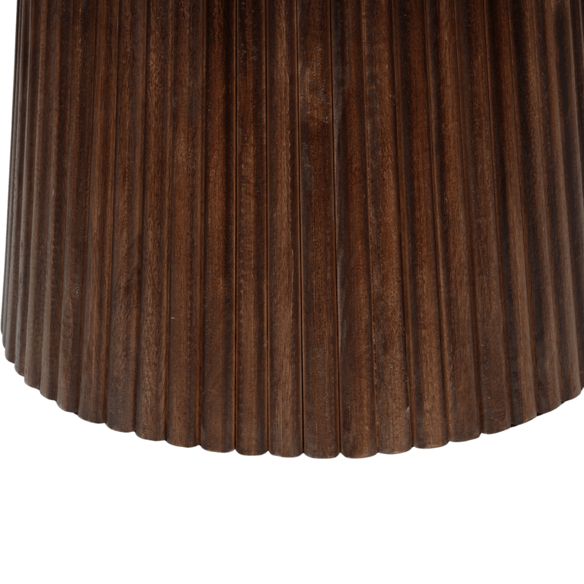 Donkerbruine ovale eettafel van mangohout poot