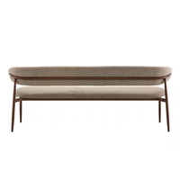 Eetkamerbank Japandi Kio 200 cm Taupe met walnoot onderstel Mahom