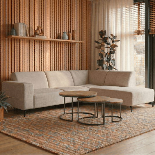 Hoekbank Sevilla 4-zits Rechts Beige Mahom