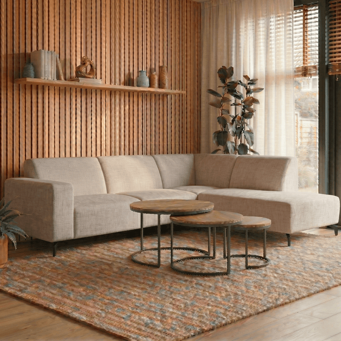 Hoekbank Sevilla 4-zits Rechts Beige Mahom