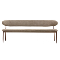 Eetkamerbank Japandi Kio 200 cm Taupe met walnoot onderstel Mahom