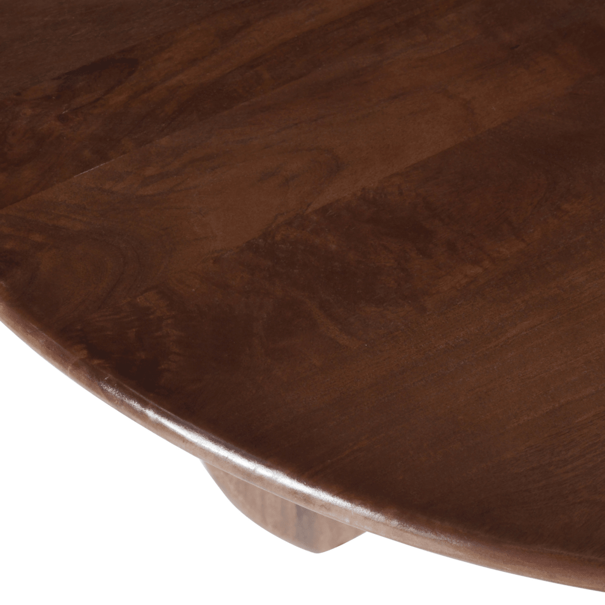 Donkerbruine ronde eettafel van mangohout