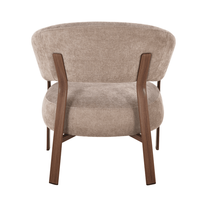 Fauteuil Japandi Nobu Taupe met walnoot onderstel Mahom