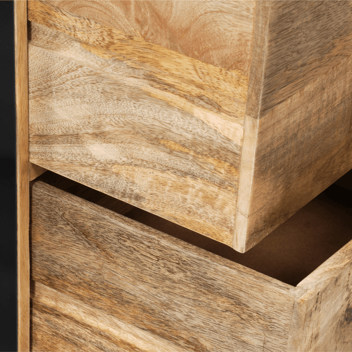 Mangohouten Dressoir Britt 55 cm 5 lades Mahom
