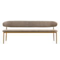 Eetkamerbank Japandi Kio 200 cm Taupe met eik onderstel Mahom