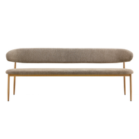 Eetkamerbank Japandi Kio 200 cm Taupe met eik onderstel Mahom