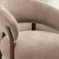 Fauteuil Japandi Nobu Taupe met walnoot onderstel Mahom