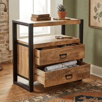 Mangohouten Dressoir Britt 80 cm 2 lades Mahom