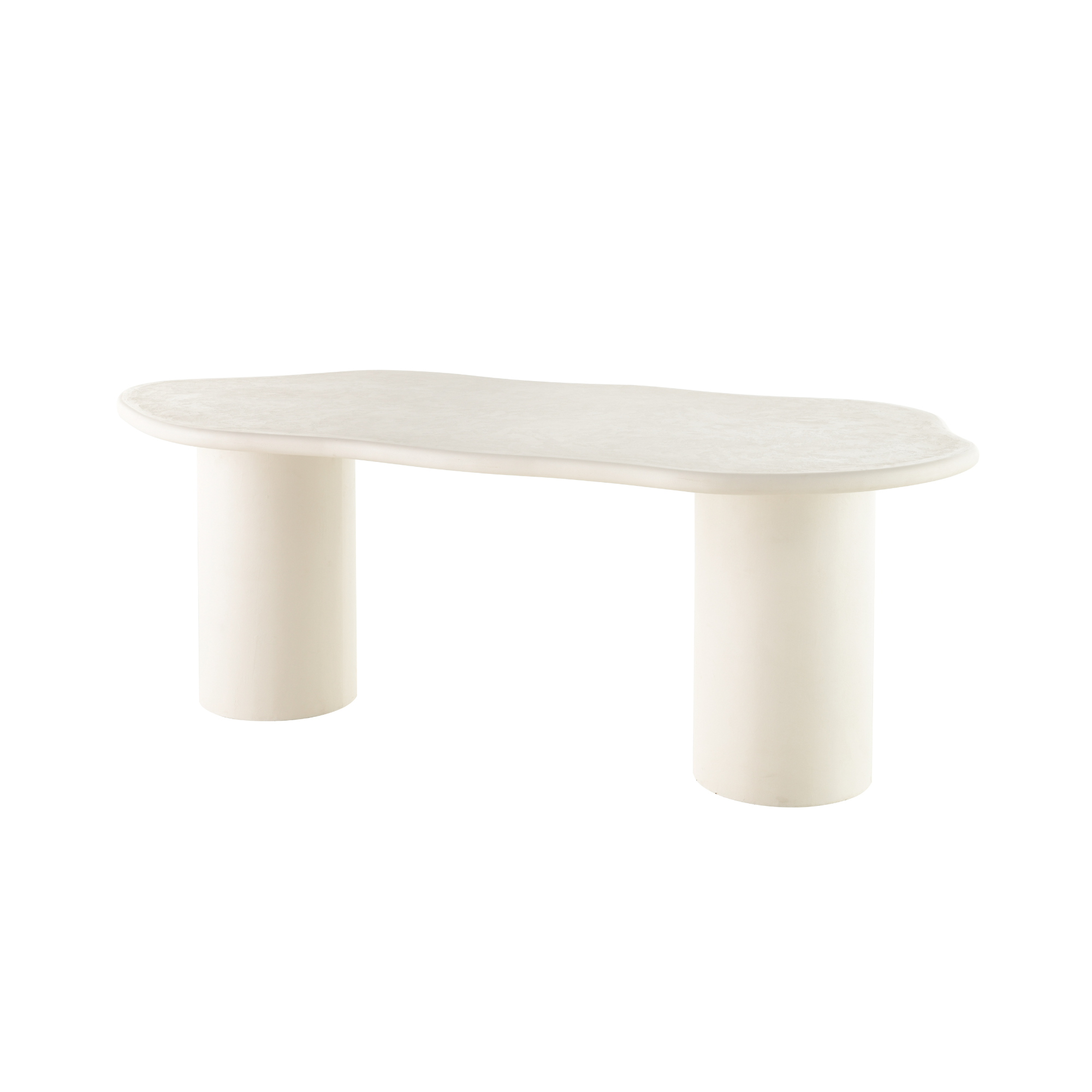 Organische eettafel van microcement