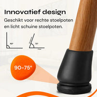 FLOOQ® Pro Stoelpootdoppen Floor Geluidloos & Krasvrij (14–21 mm) 8 stuks