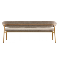Eetkamerbank Japandi Kio 200 cm Taupe met eik onderstel Mahom