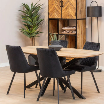 Mangohouten Eettafel Deens Ovaal