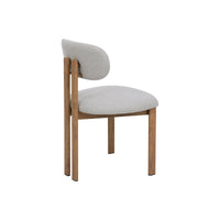 Eetkamerstoel Japandi Noor Beige met eik onderstel Mahom