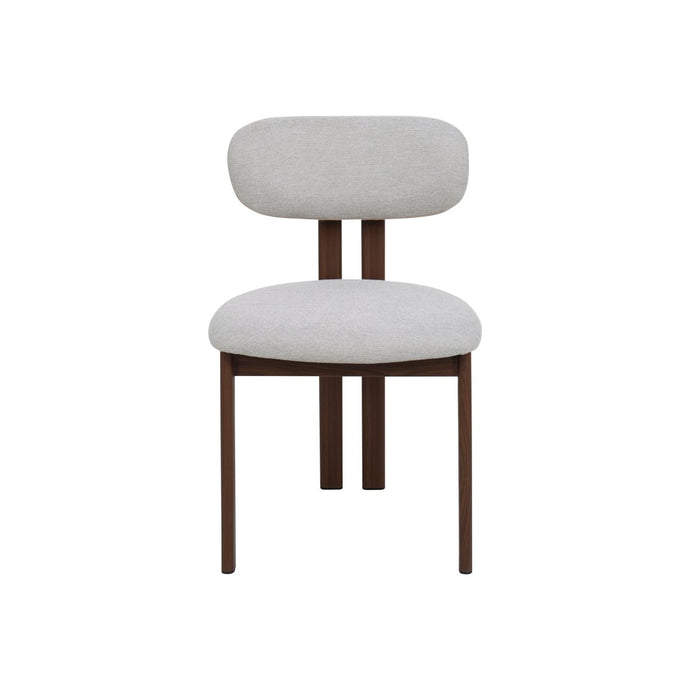 Eetkamerstoel Japandi Noor Beige met walnoot onderstel Mahom