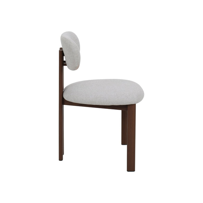 Eetkamerstoel Japandi Noor Beige met walnoot onderstel Mahom