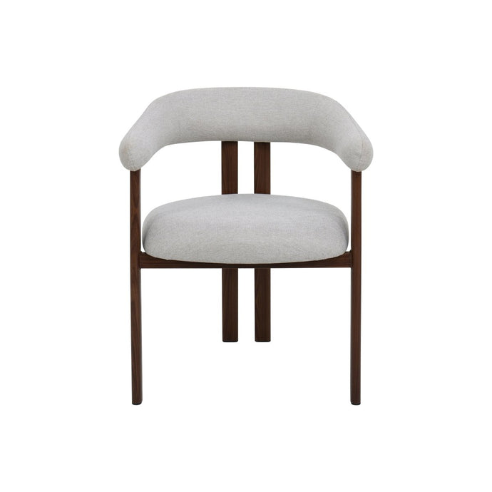 Eetkamerstoel Japandi Ariane Beige met walnoot onderstel Mahom