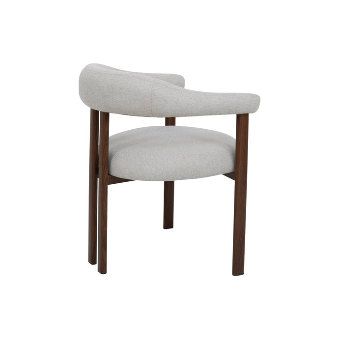 Eetkamerstoel Japandi Ariane Beige met walnoot onderstel Mahom