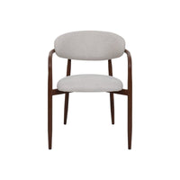 Eetkamerstoel Japandi Alexia Beige met walnoot onderstel Mahom