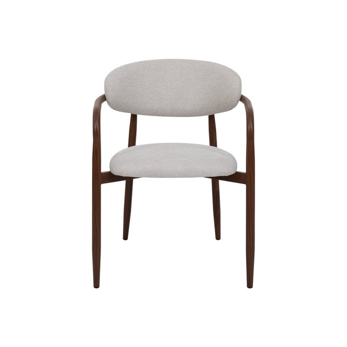 Eetkamerstoel Japandi Alexia Beige met walnoot onderstel Mahom
