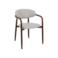 Eetkamerstoel Japandi Alexia Beige met walnoot onderstel Mahom